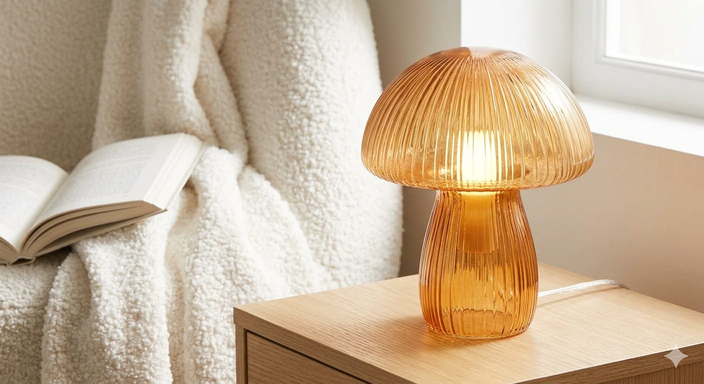 HOMEIFY Lampu Mushroom Kaca "Aurelia"