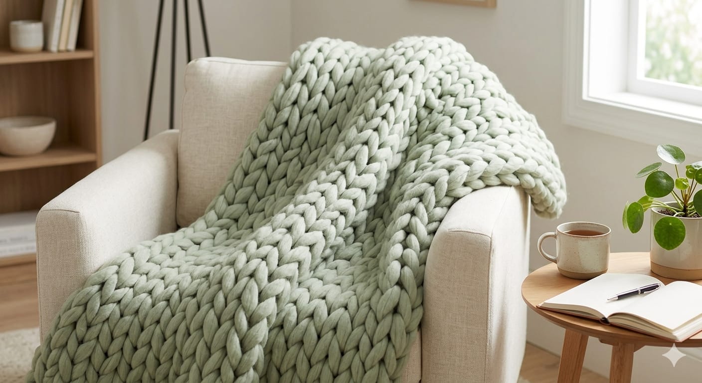 HOMEIFY Selimut Chunky Knit